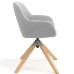 Sedia riunioni Greta, base in legno girevole