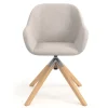 Sedia riunioni Greta, base in legno girevole