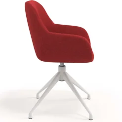 Sedia riunioni imbottita Greta, base in alluminio