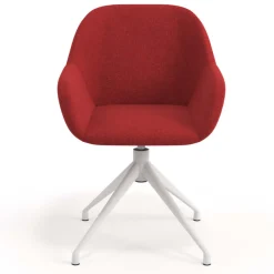Sedia riunioni imbottita Greta, base in alluminio