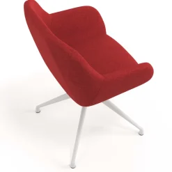 Sedia riunioni imbottita Greta, base in alluminio