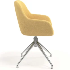 Sedia riunioni imbottita Greta, base in alluminio