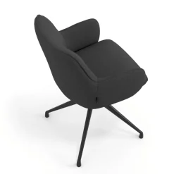 Sedia riunioni imbottita Nora, base in alluminio
