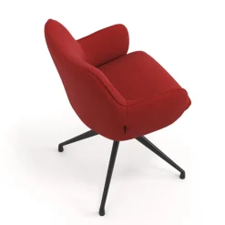 Sedia riunioni imbottita Nora, base in alluminio