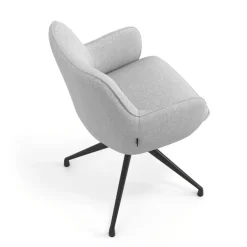 Sedia riunioni imbottita Nora, base in alluminio