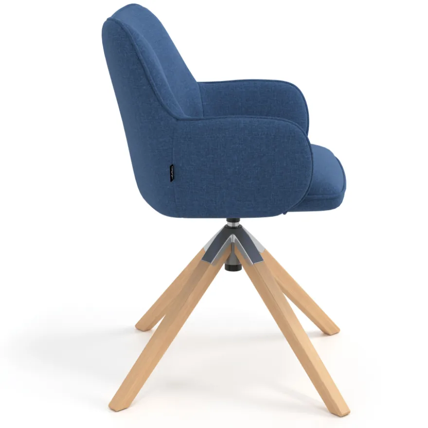 Sedia riunioni Nora, base in legno girevole