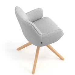 Sedia riunioni Nora, base in legno girevole