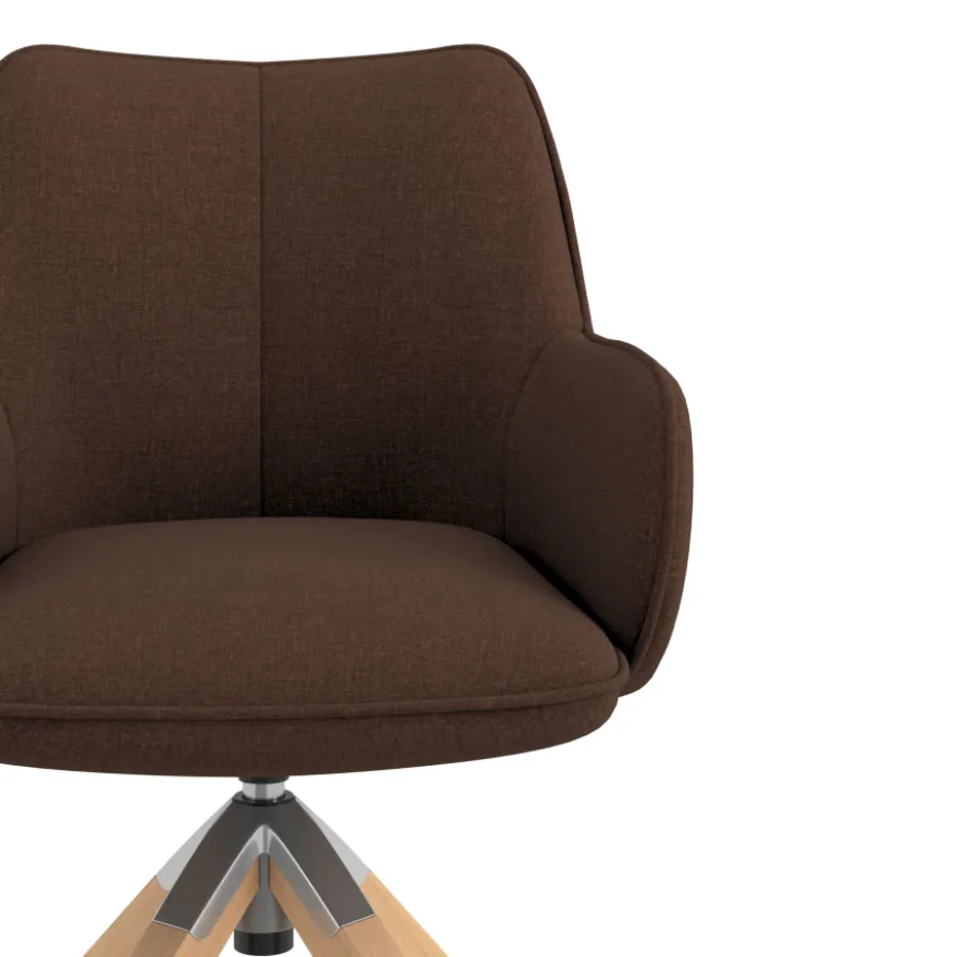 Sedia riunioni Nora, base in legno girevole