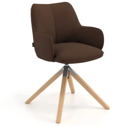 Sedia riunioni Nora, base in legno girevole