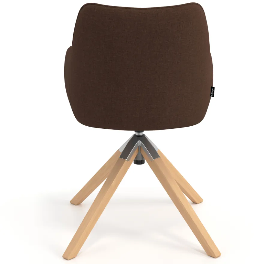 Sedia riunioni Nora, base in legno girevole