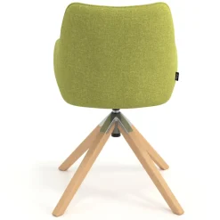 Sedia riunioni Nora, base in legno girevole
