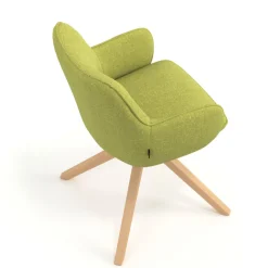 Sedia riunioni Nora, base in legno girevole