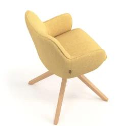 Sedia riunioni Nora, base in legno girevole