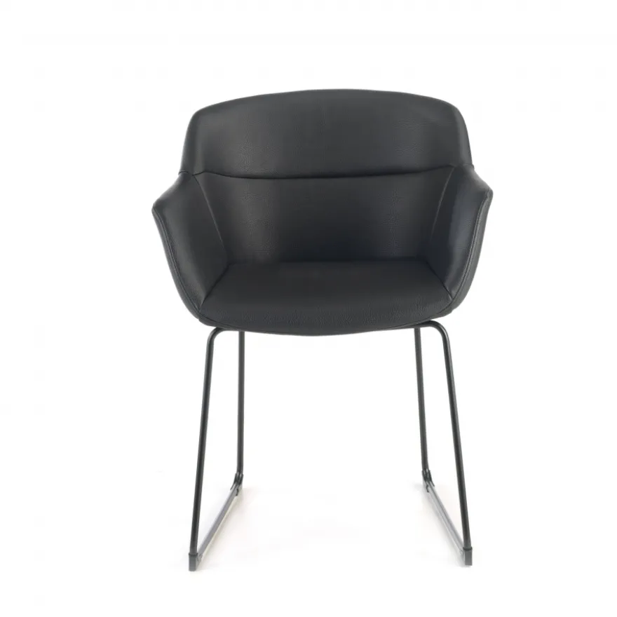 Sedia Sala Attesa Ores, Cantilever, Sedile Imbottito, Pelle