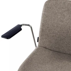 Sedia Sala d'Attesa Flow, schienale ergonomico, slitta, con braccioli