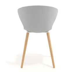 Sedia Scandinava Emily, seduta ergonomica, gambe in legno