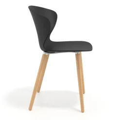 Sedia Scandinava Emily, seduta ergonomica, gambe in legno