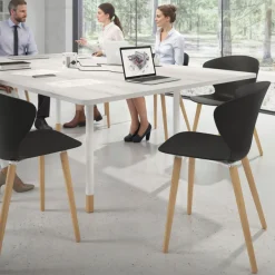 Sedia Scandinava Emily, seduta ergonomica, gambe in legno