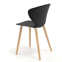 Sedia Scandinava Emily, seduta ergonomica, gambe in legno