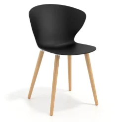 Sedia Scandinava Emily, seduta ergonomica, gambe in legno