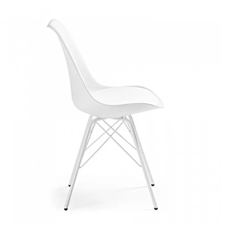 Sedia scandinava Norway, design, gambe in metallo