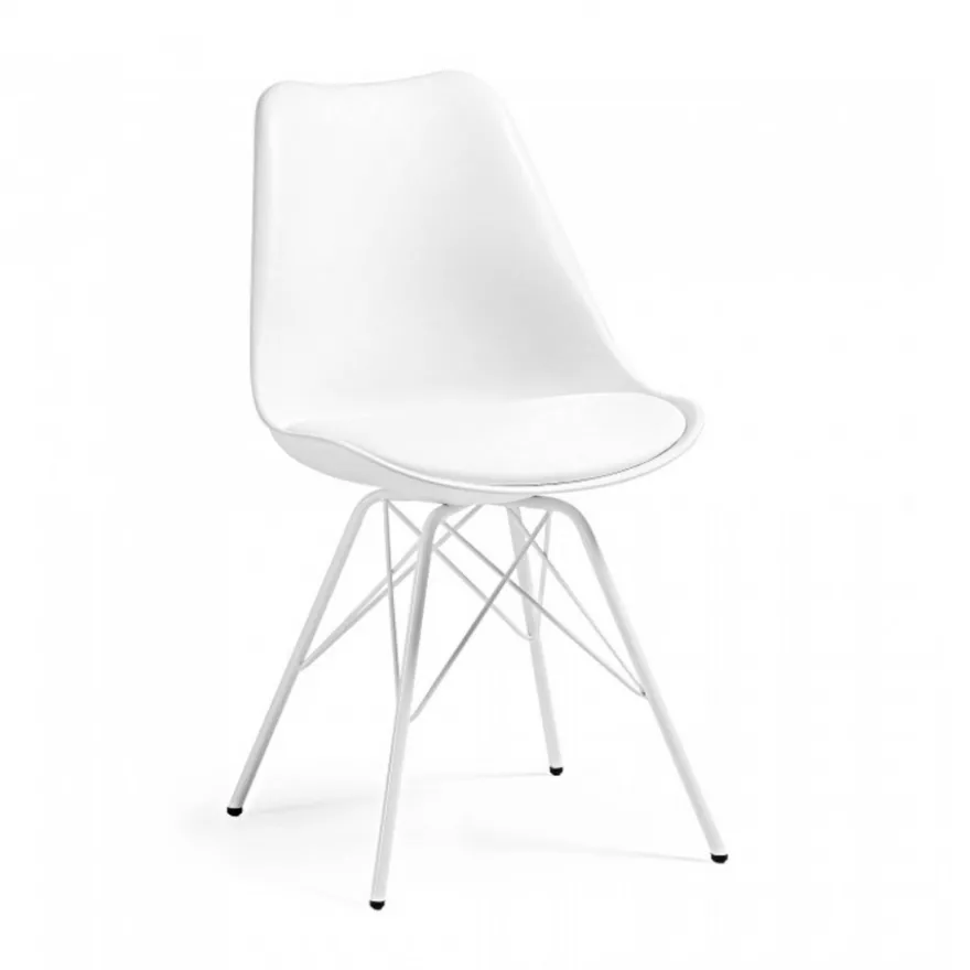Sedia scandinava Norway, design, gambe in metallo