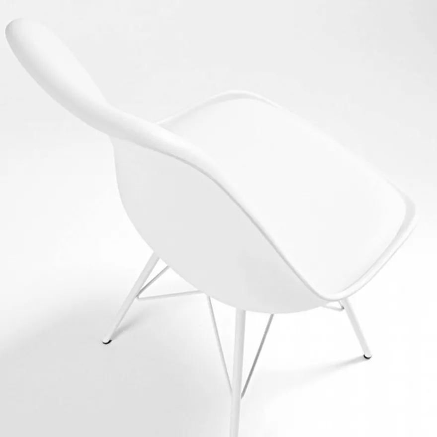 Sedia scandinava Norway, design, gambe in metallo