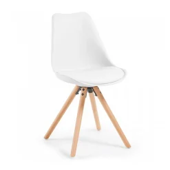 Sedia scandinava Norway, design, gambe in legno