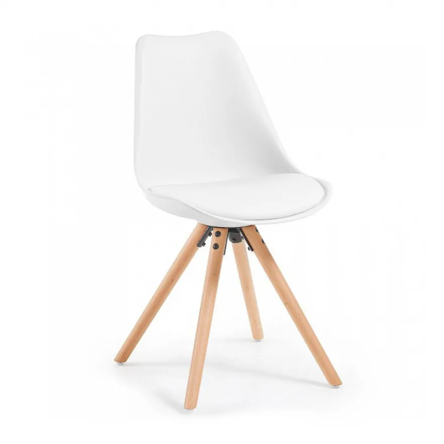 Sedia scandinava Norway, design, gambe in legno