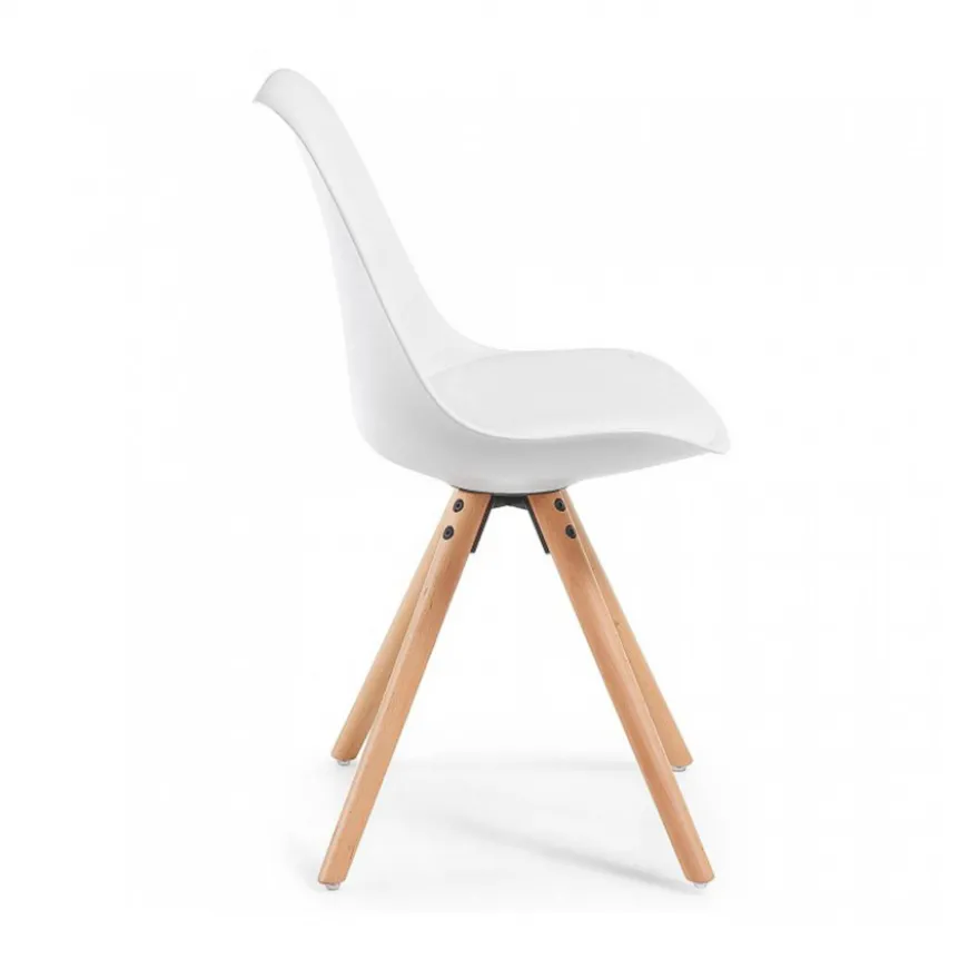 Sedia scandinava Norway, design, gambe in legno