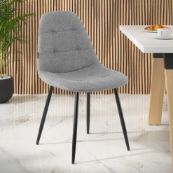 Sedia Scandinava Zafir, spessa imbottitura, gambe in metallo