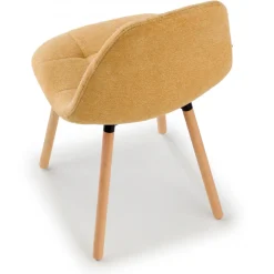 Sedia Scandinava Zafir, spessa imbottitura, gambe in legno