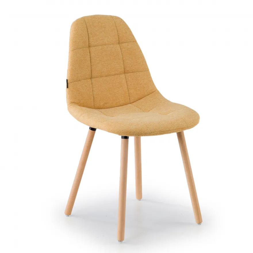 Sedia Scandinava Zafir, spessa imbottitura, gambe in legno