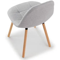 Sedia Scandinava Zafir, spessa imbottitura, gambe in legno