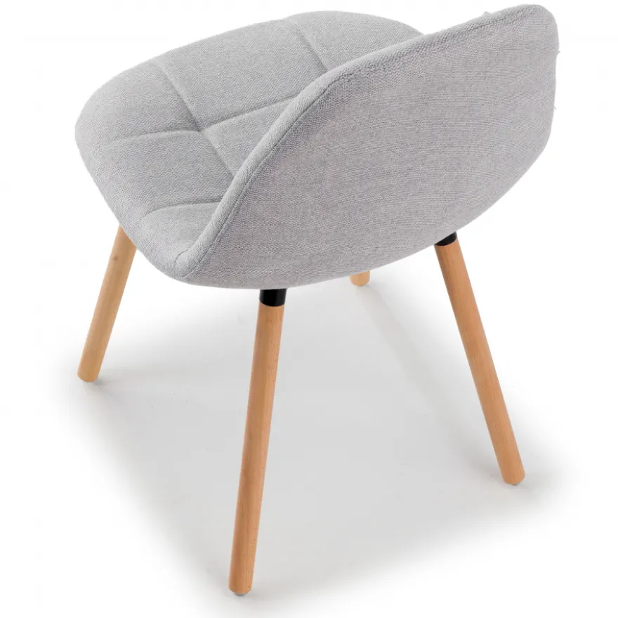 Sedia Scandinava Zafir, spessa imbottitura, gambe in legno
