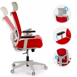 Sedia Scrivania Ergonomica Verdi white, braccioli regolabili, con poggiatesta