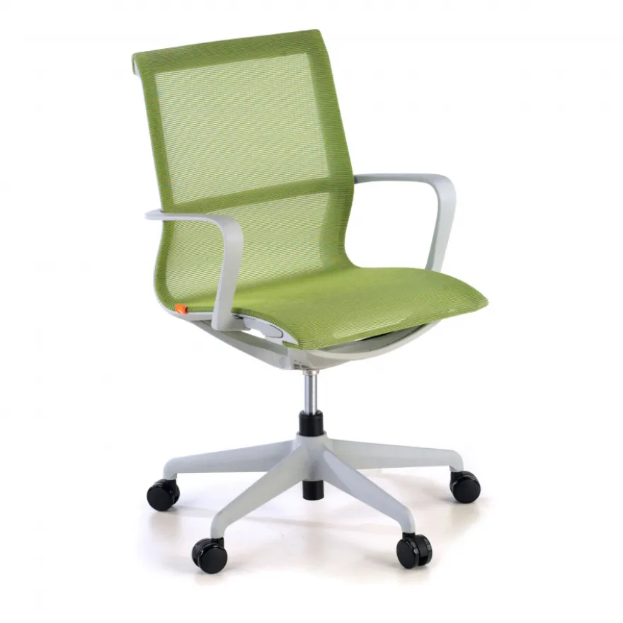 Sedia ufficio Design Fox white, Schienale Basculante, in Rete