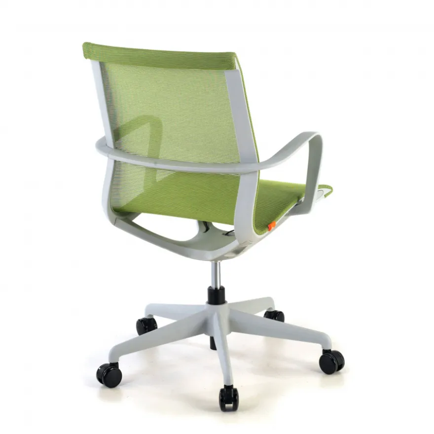 Sedia ufficio Design Fox white, Schienale Basculante, in Rete