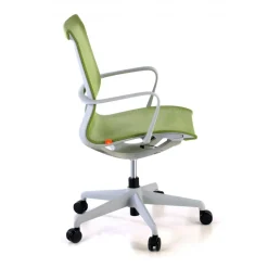 Sedia ufficio Design Fox white, Schienale Basculante, in Rete