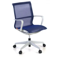 Sedia ufficio Design Fox white, Schienale Basculante, in Rete