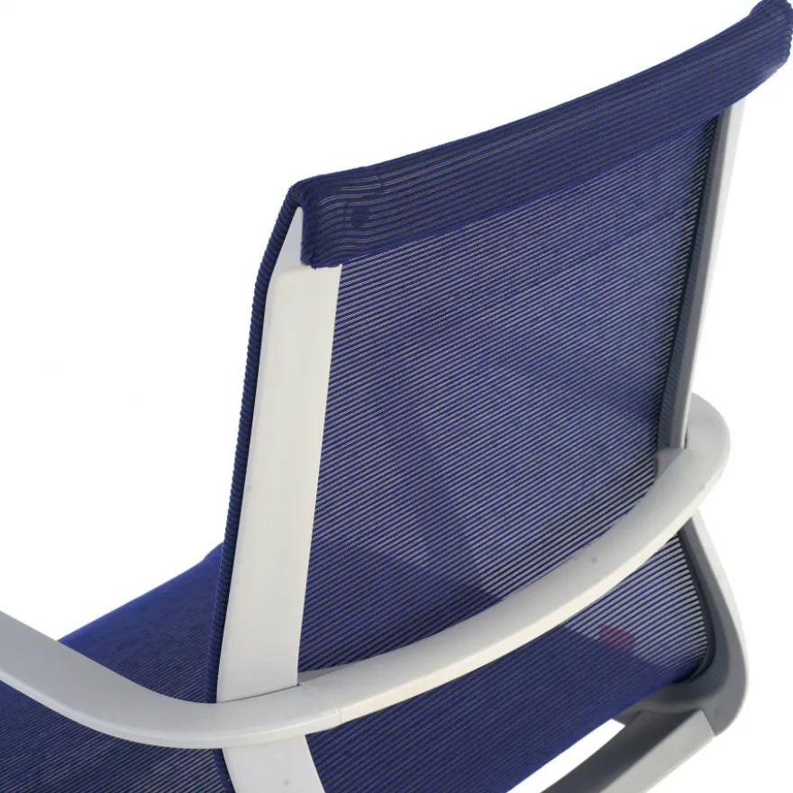 Sedia ufficio Design Fox white, Schienale Basculante, in Rete