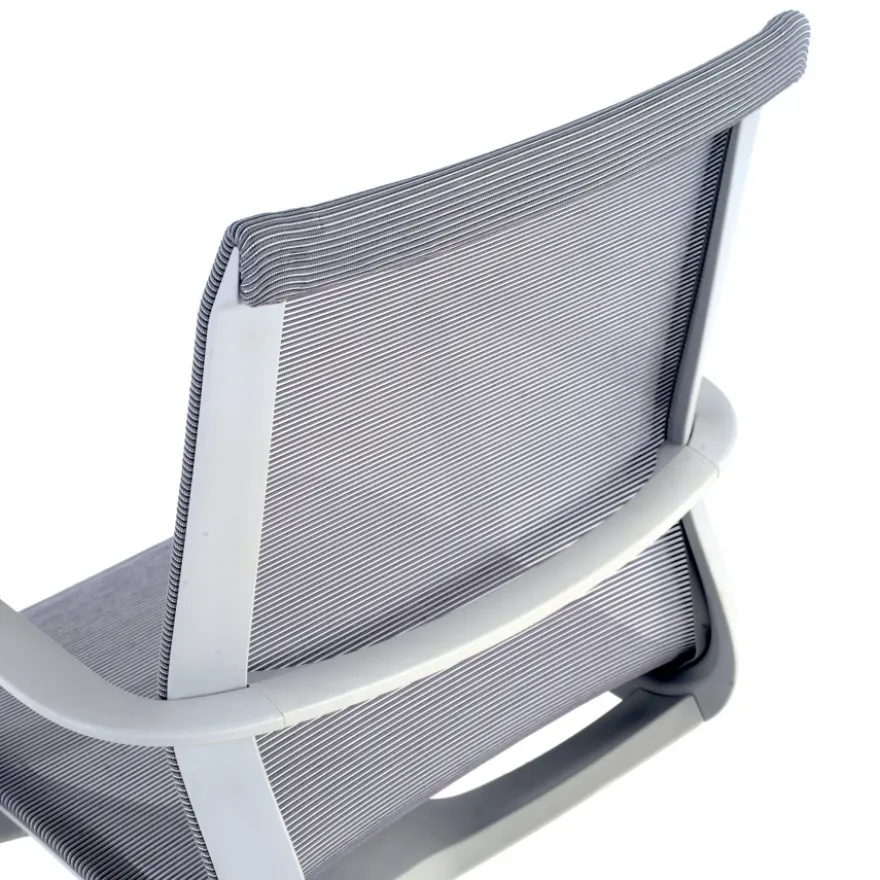 Sedia ufficio Design Fox white, Schienale Basculante, in Rete