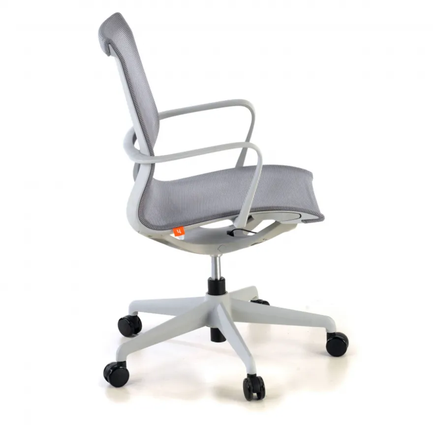 Sedia ufficio Design Fox white, Schienale Basculante, in Rete