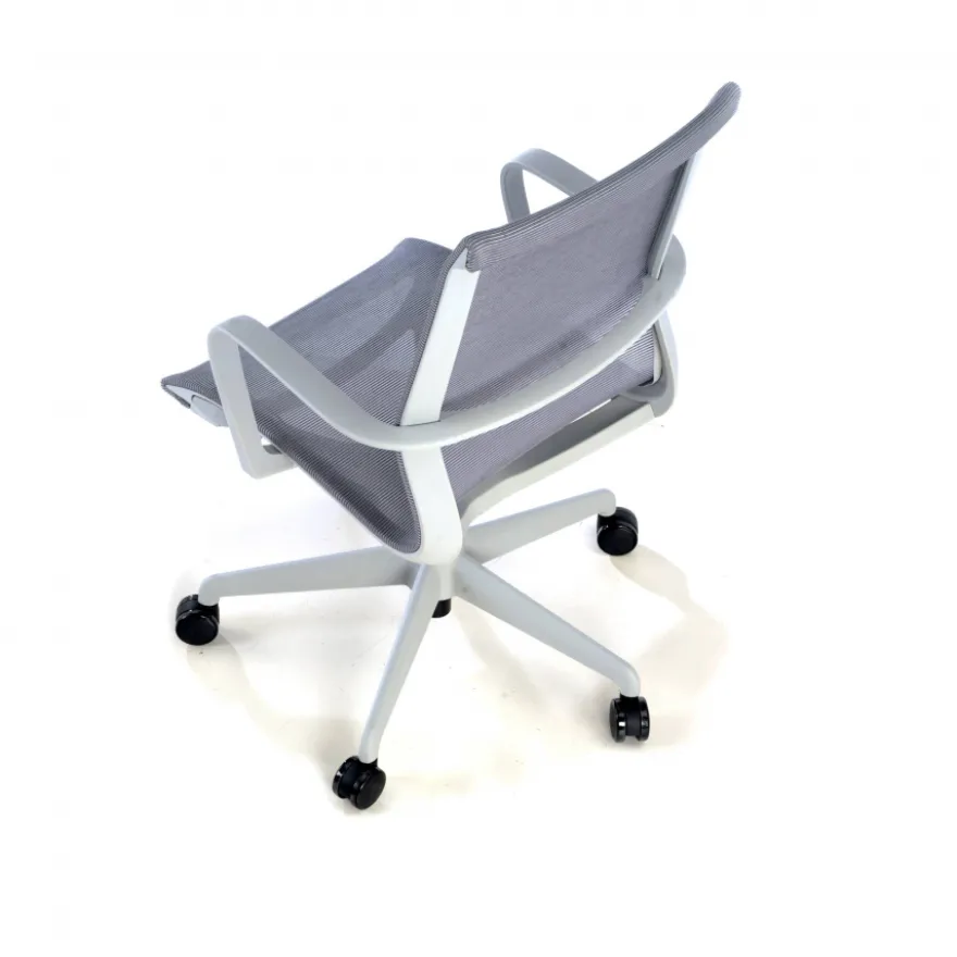 Sedia ufficio Design Fox white, Schienale Basculante, in Rete