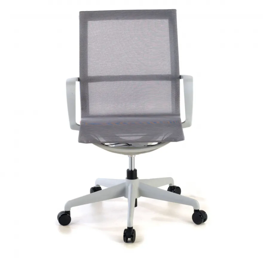 Sedia ufficio Design Fox white, Schienale Basculante, in Rete