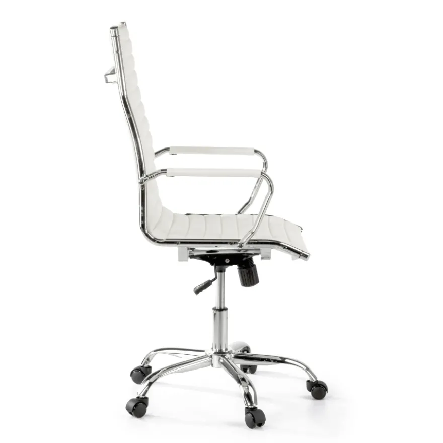 Sedia ufficio design Vogue, Struttura cromata, schienale alto