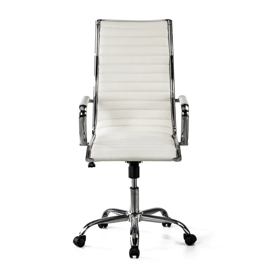 Sedia ufficio design Vogue, Struttura cromata, schienale alto