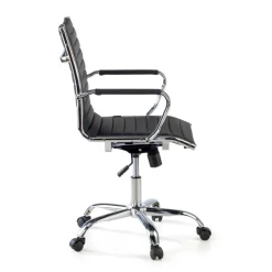 Sedia ufficio design Vogue, Struttura cromata, schienale basso