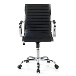 Sedia ufficio design Vogue, Struttura cromata, schienale basso