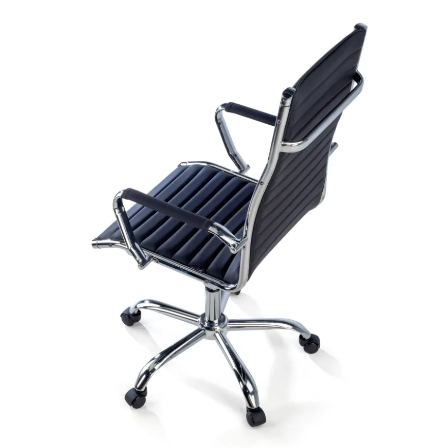 Sedia ufficio design Vogue, Struttura cromata, schienale alto